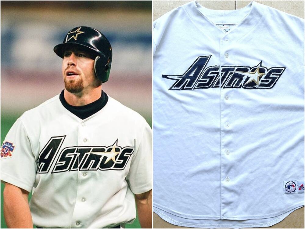 Houston Astros 90s MAJESTIC jersey 2XL white Star navy MLB baseball vintage